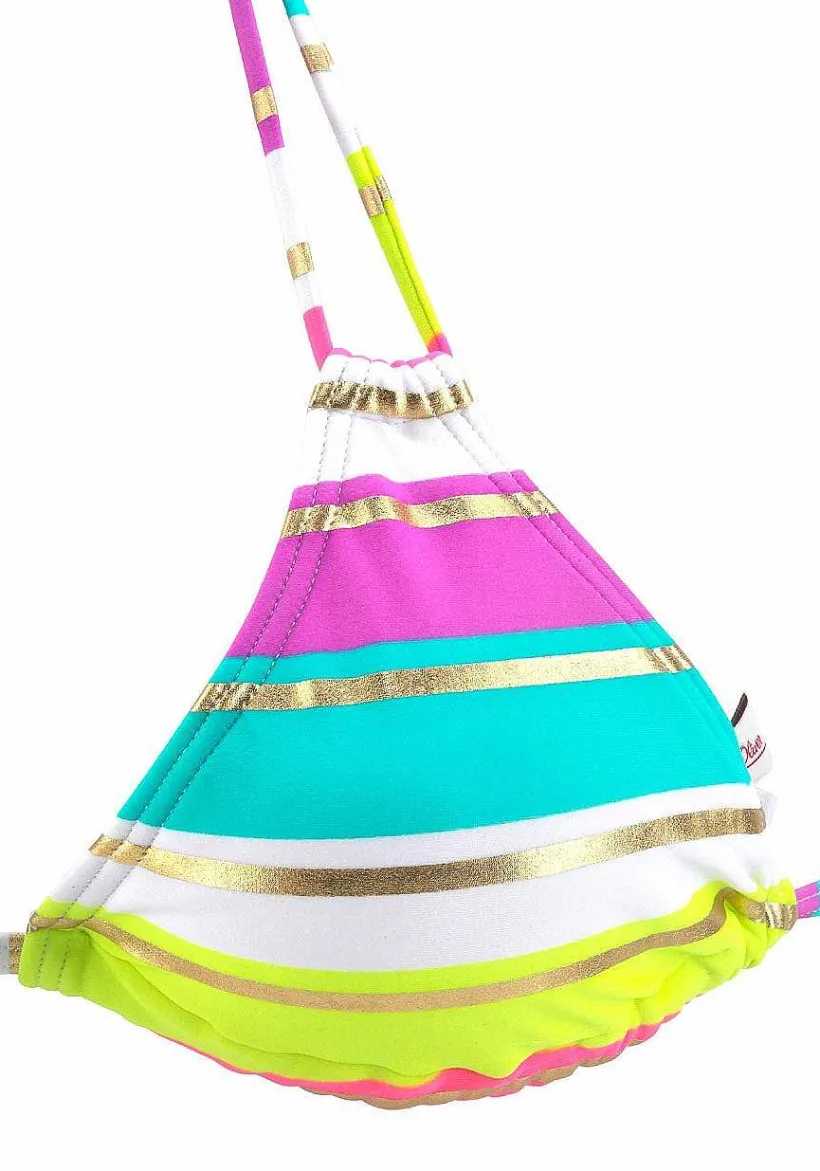 LASCANA Triangle-Striped Triangle Bikini Top