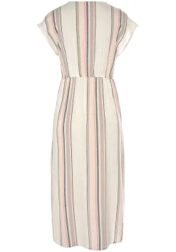 LASCANA Midi Dresses-Striped V-Neck Dress