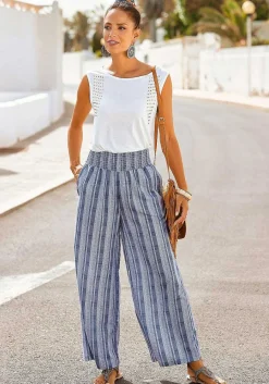 LASCANA Pants-Striped Wide Leg Pants