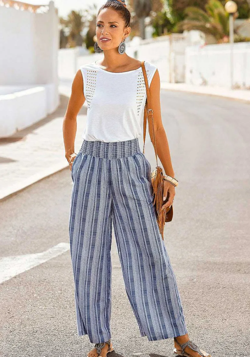 LASCANA Pants-Striped Wide Leg Pants