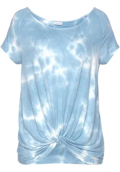 LASCANA Short Sleeve Tops-Tie Dye Twist Knot Top