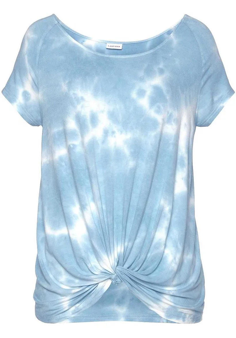 LASCANA Short Sleeve Tops-Tie Dye Twist Knot Top