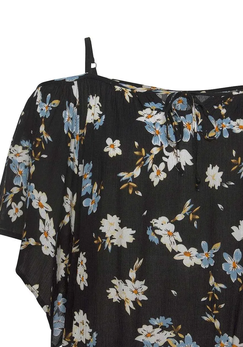 LASCANA Blouses-Tie Neck Cold Shoulder Blouse