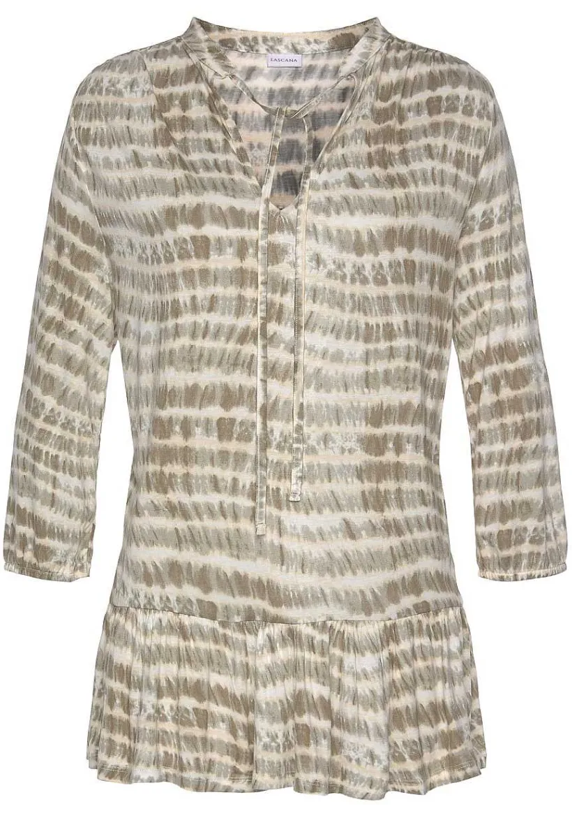 LASCANA Blouses-Tie Neck Print Blouse
