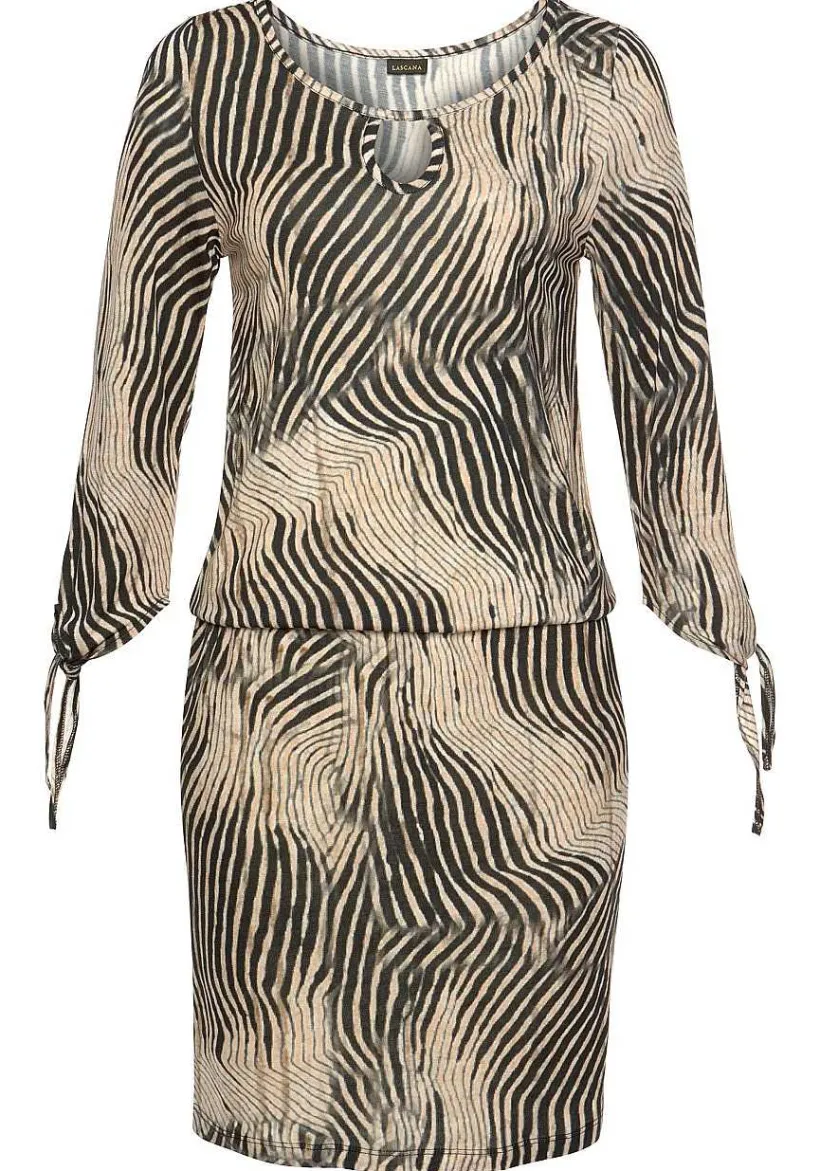 LASCANA Short Dresses-Tie Sleeve Print Dress