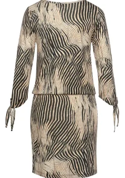 LASCANA Short Dresses-Tie Sleeve Print Dress