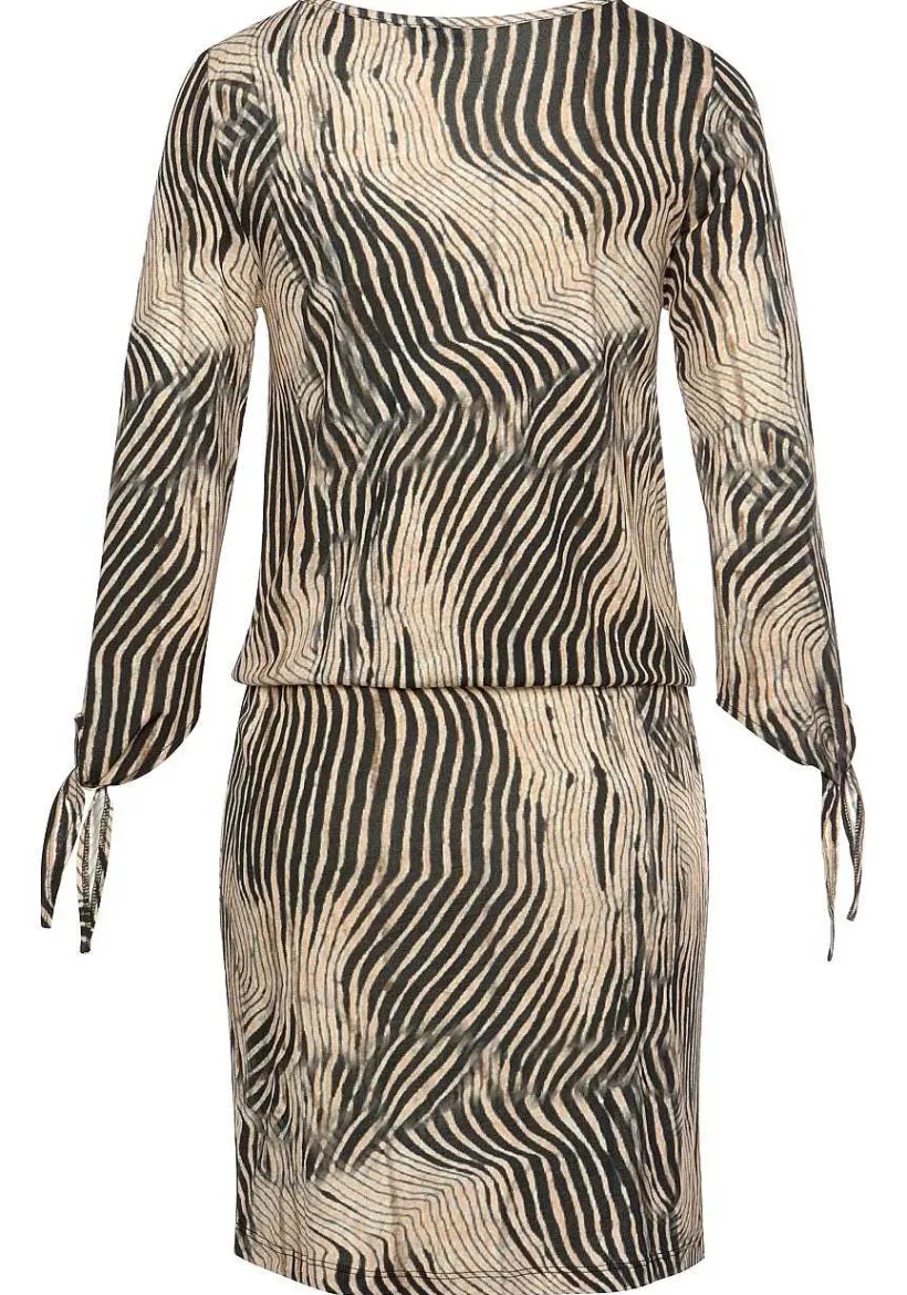 LASCANA Short Dresses-Tie Sleeve Print Dress