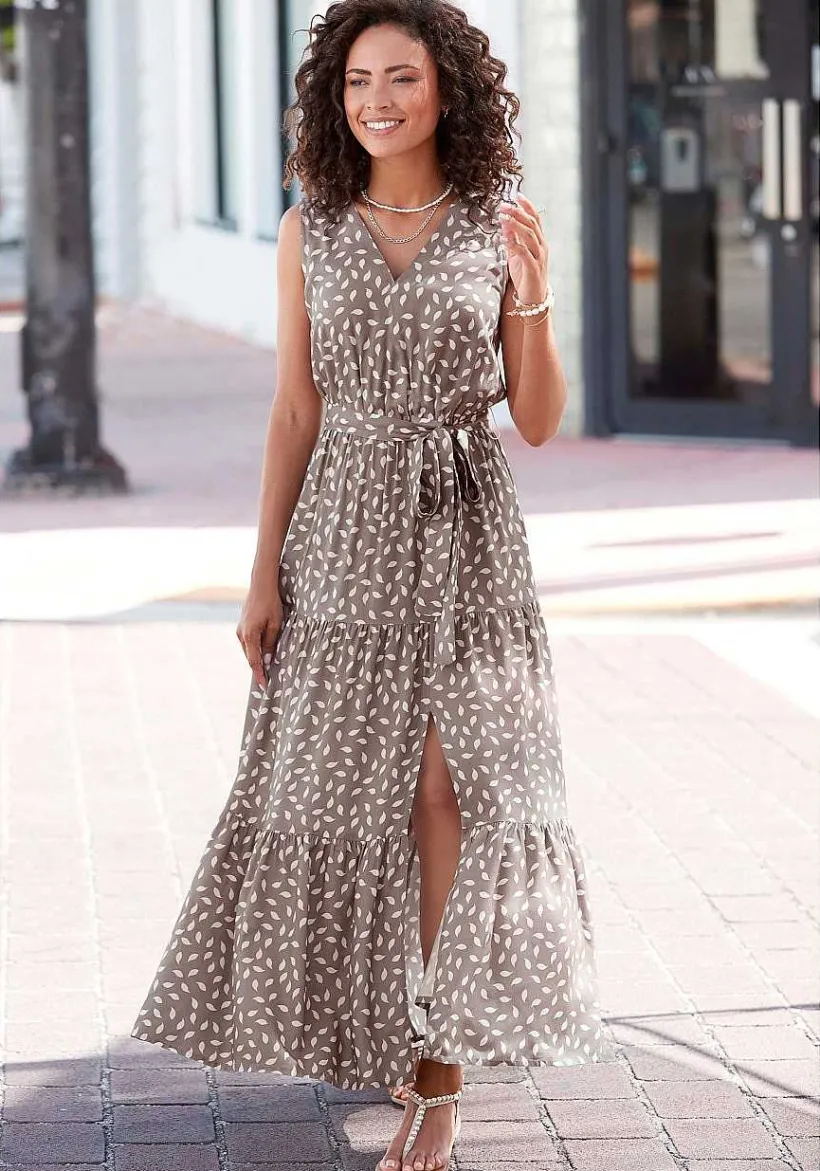 LASCANA Fall Dresses-Tiered Slit Maxi Dress