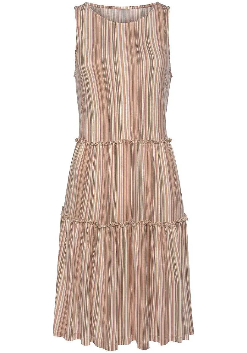 LASCANA Short Dresses-Tiered Stripe Dress