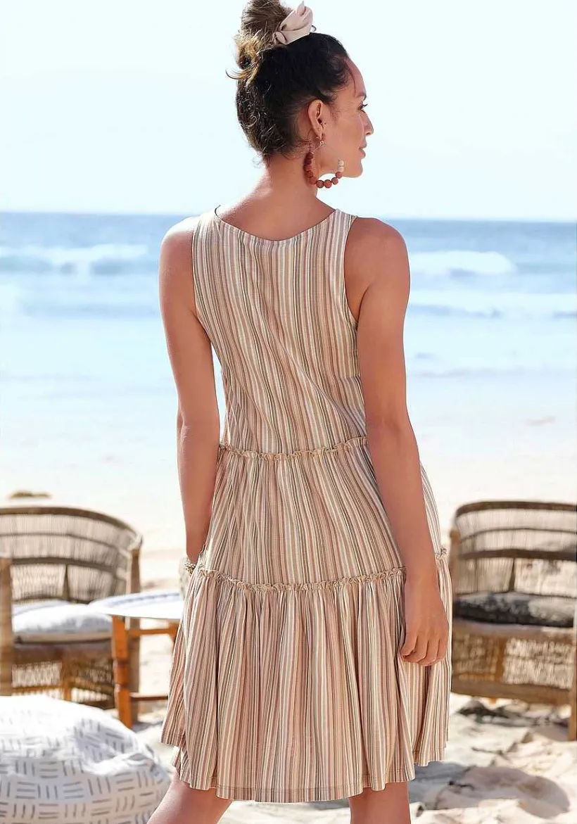 LASCANA Short Dresses-Tiered Stripe Dress