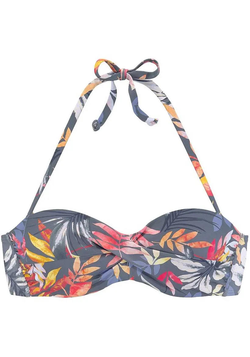 LASCANA Bandeau-Tropical Print Bandeau Bikini Top