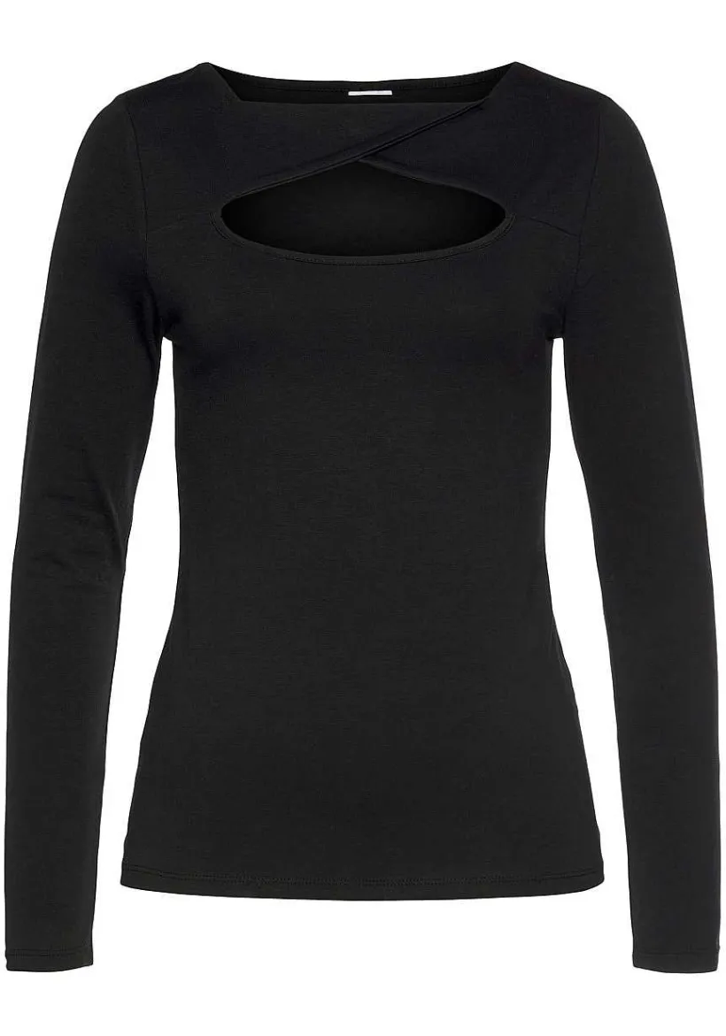 LASCANA Long Sleeve Tops-Twist Cut-Out Top