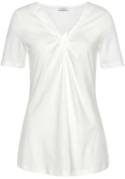 LASCANA Short Sleeve Tops-Twist Knot V-Neck Top