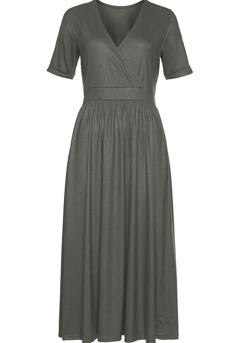 LASCANA Fall Dresses-V-Neck Midi Dress