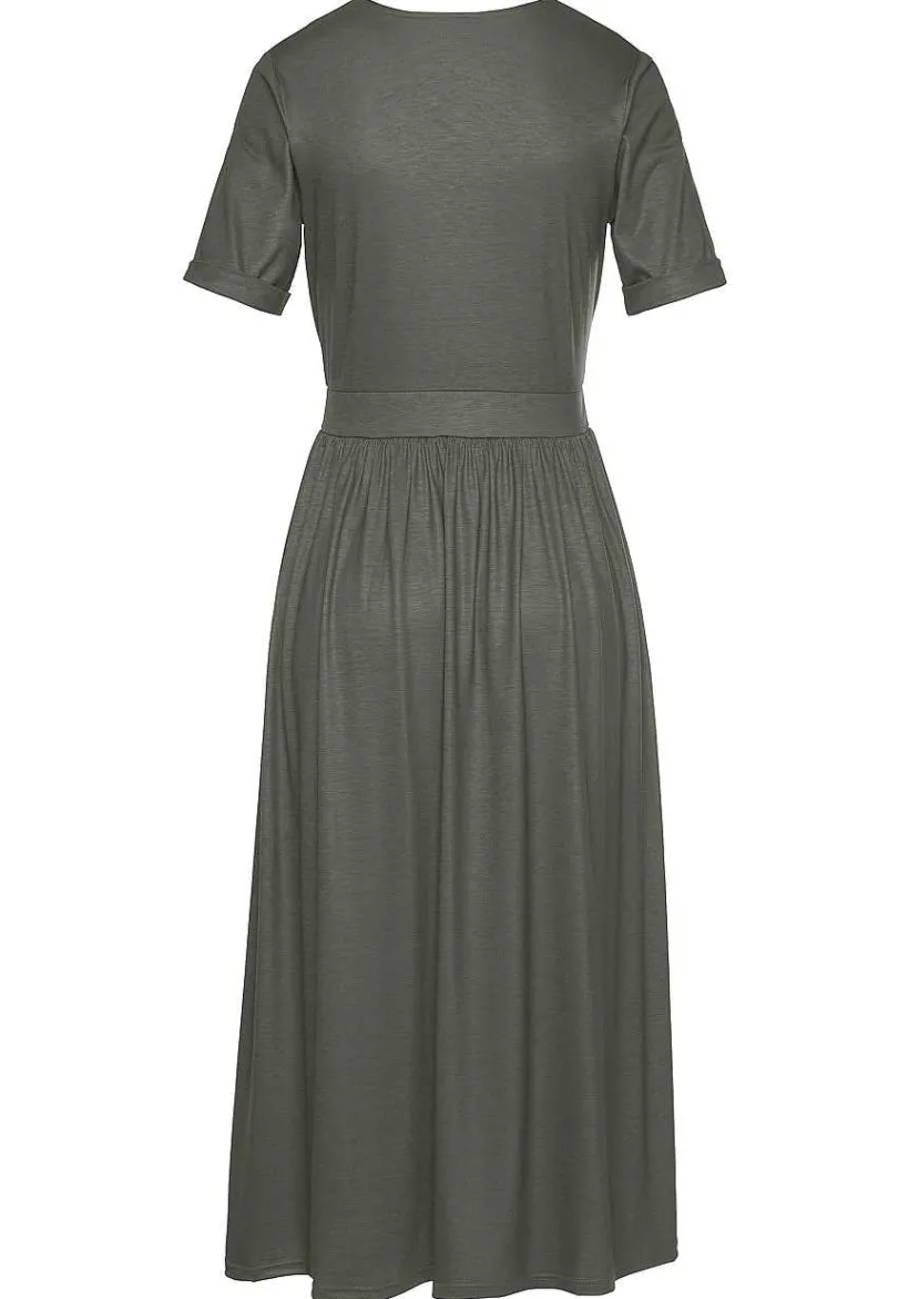 LASCANA Fall Dresses-V-Neck Midi Dress