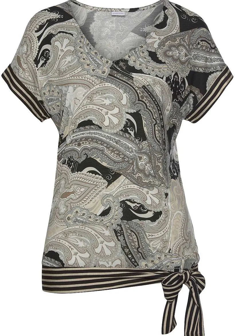LASCANA Short Sleeve Tops-V-Neck Side Tie Top