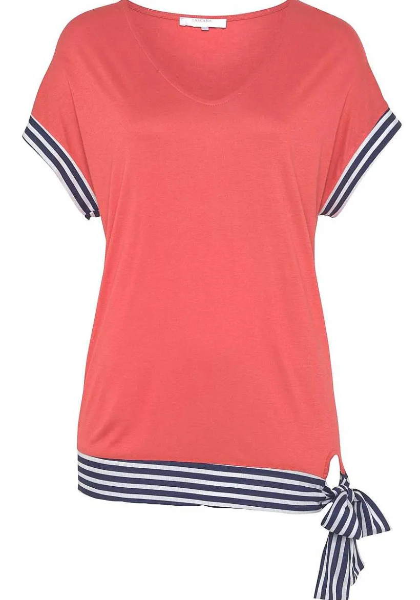 LASCANA Short Sleeve Tops-V-Neck Side Tie Top