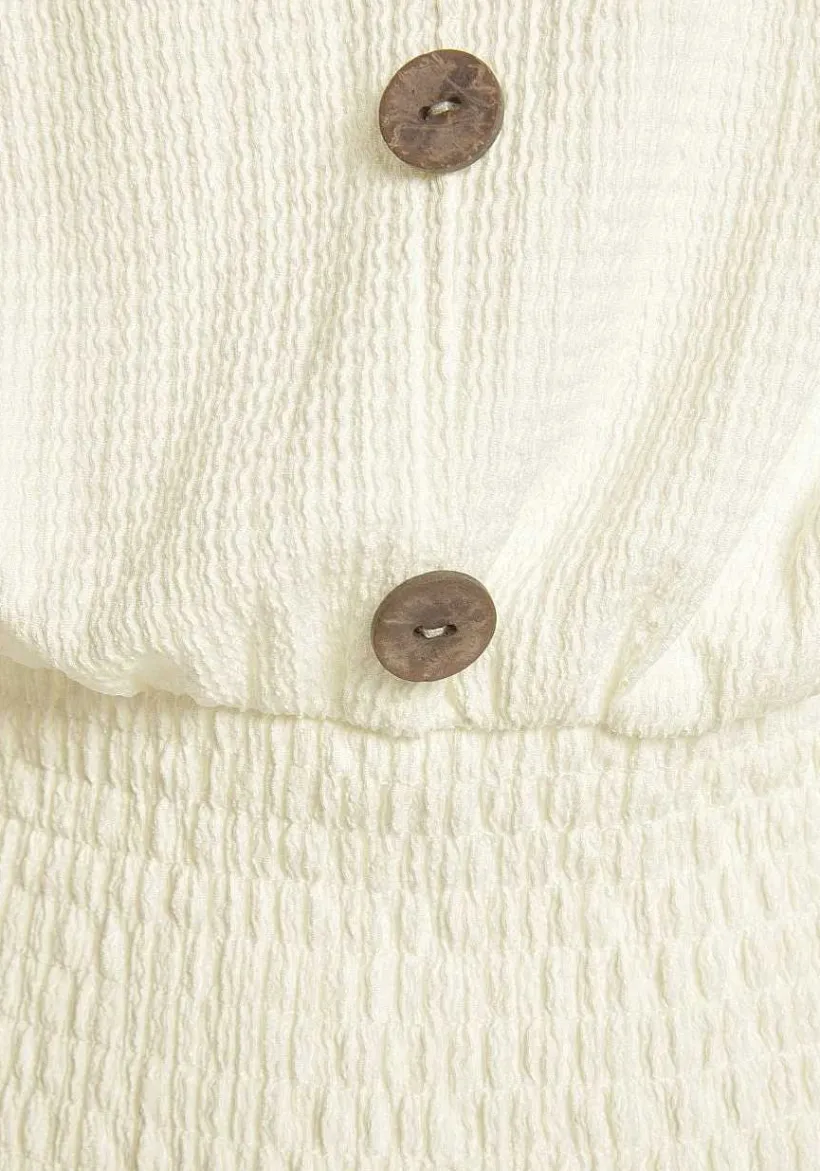 LASCANA Short Sleeve Tops-V-Neck Smocked Top