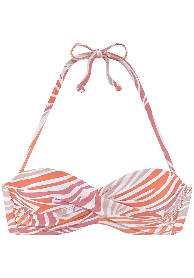 LASCANA Bandeau-Zebra Print Bandeau Bikini Top